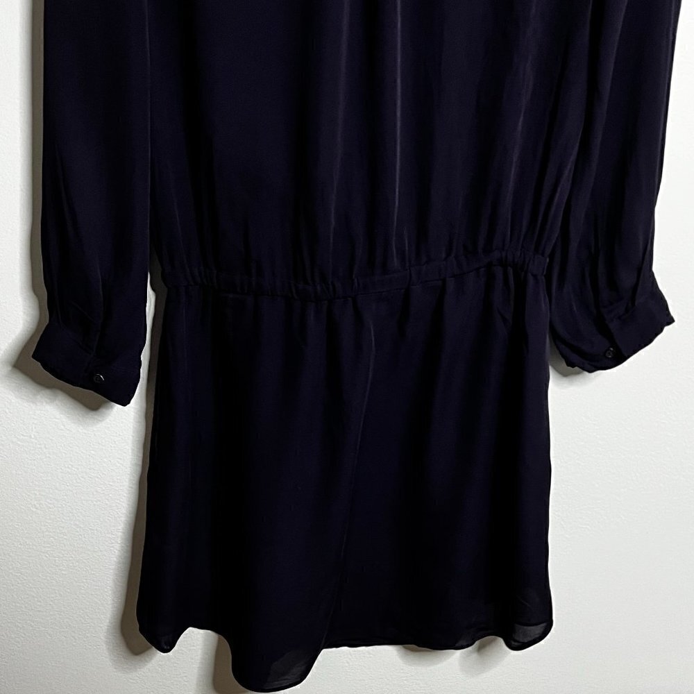 Aritzia Babaton Bennett Navy 100% Silk Dress Size M - Picture 4 of 7